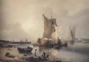 Samuel Owen Loading boats in an estuary (mk47) Sweden oil painting reproduction